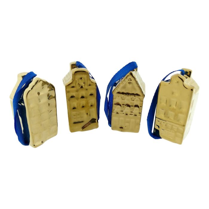 Christmas Ornaments Golden Houses Mini