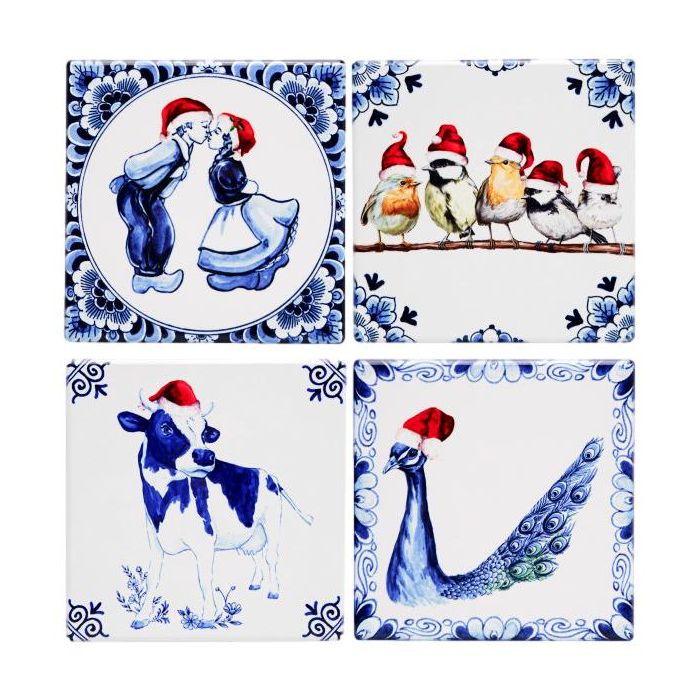 Onderzetters Kerstmis  - 4 stuks