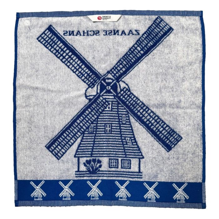 Zaanse Schans Windmill Kitchen Towel - Blue