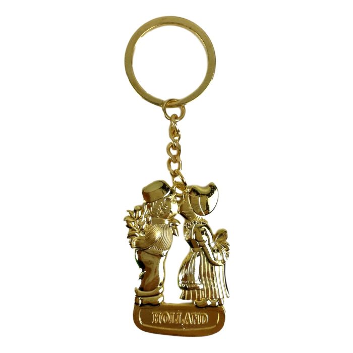 Keychain Kissing Couple / Gold colored