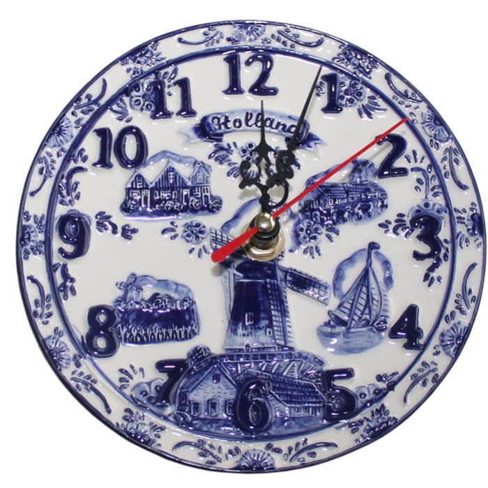 Delfts blauwe klok Holland, 15cm