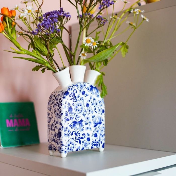 Tulpenvaas Delfts blauw Klok, 17 cm