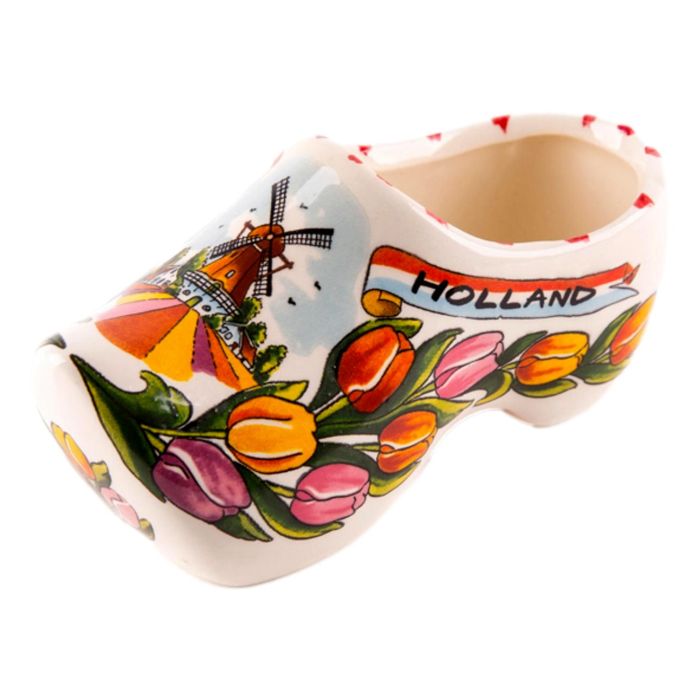 Klomppaar keramiek Tulpenprint 12 cm 