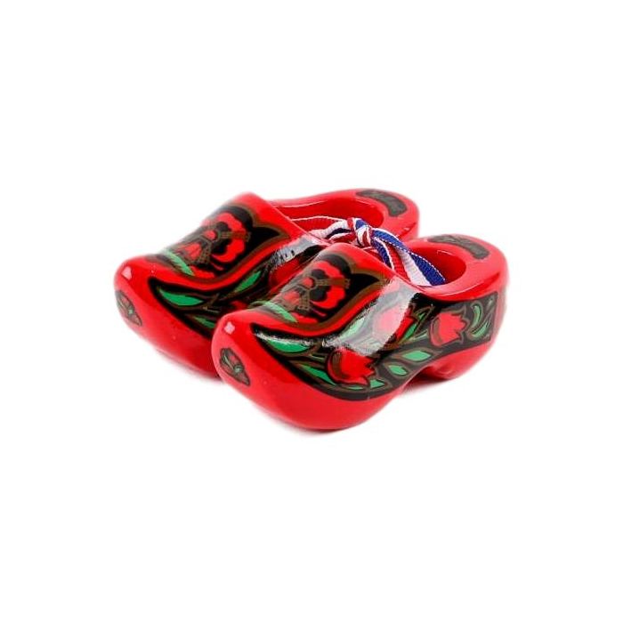 Set wooden clogs 8 cm, Red/Gold