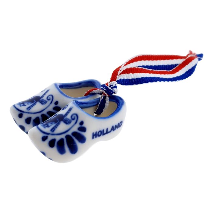 Delfts Blauwe Klompjes aan lintje, 4 cm