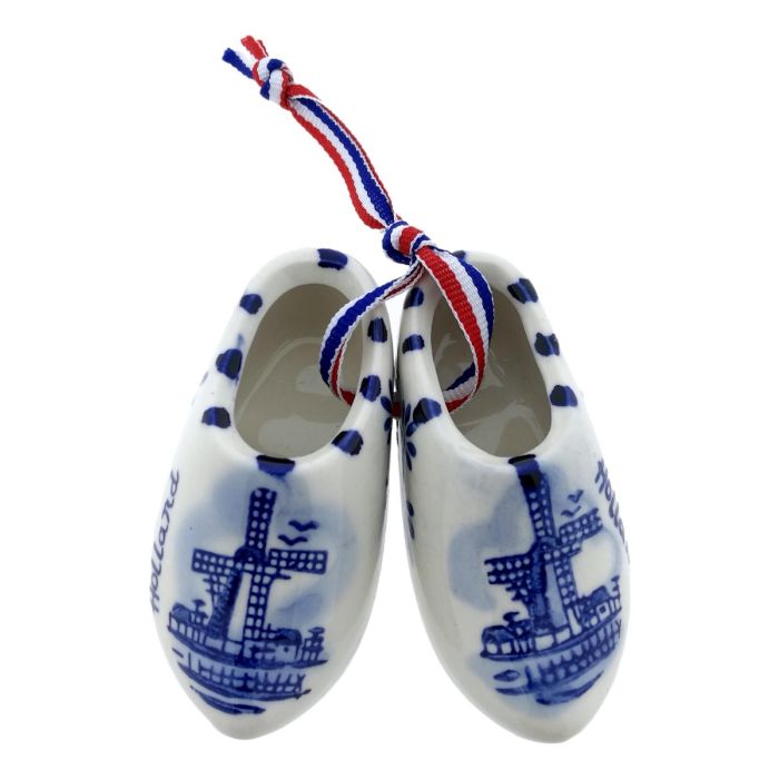 Klompenpaar Delfts Blauwe molen , 8 cm 