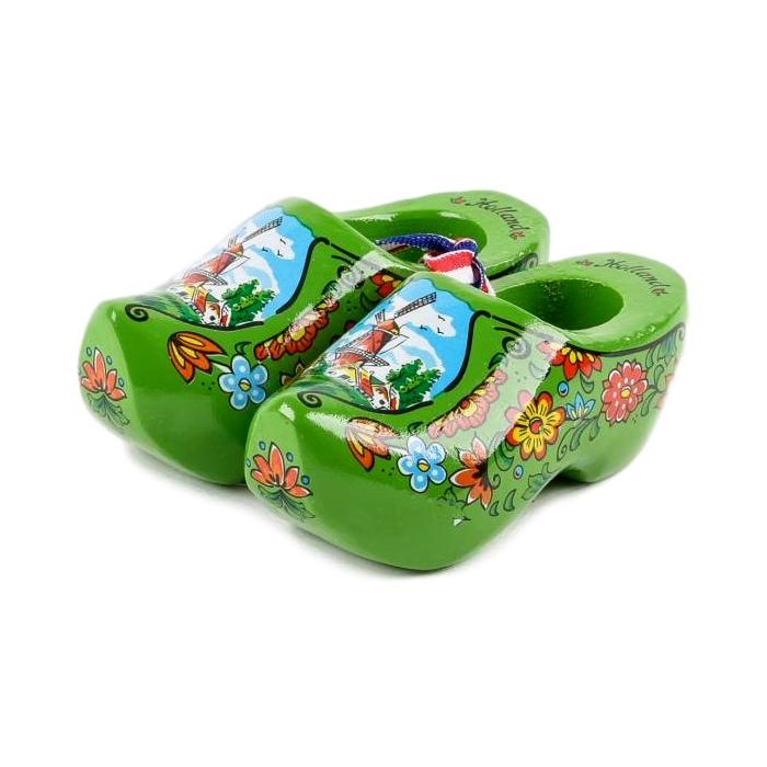 Set wooden clogs 8 cm, Green