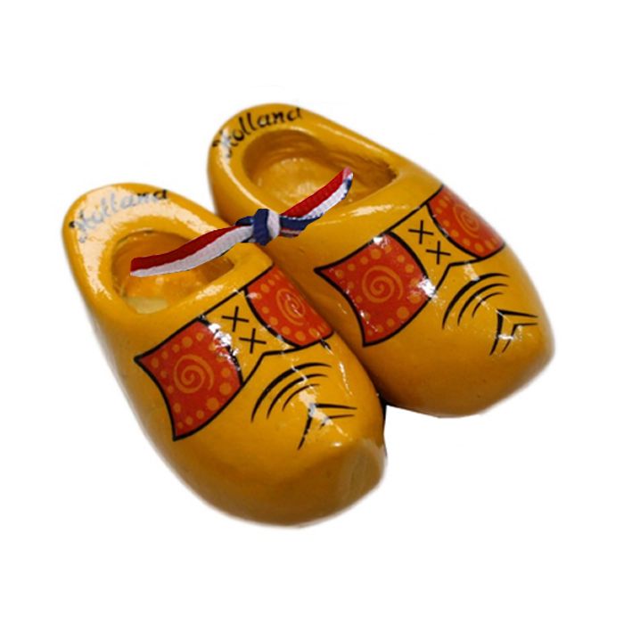 Set wooden clogs 10cm, farmers yellow