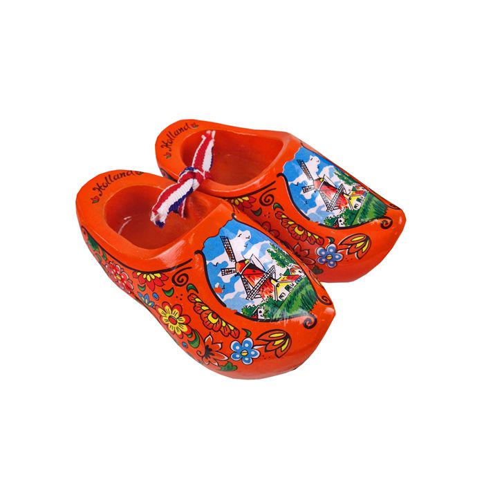Set houten klompjes 10cm, oranje