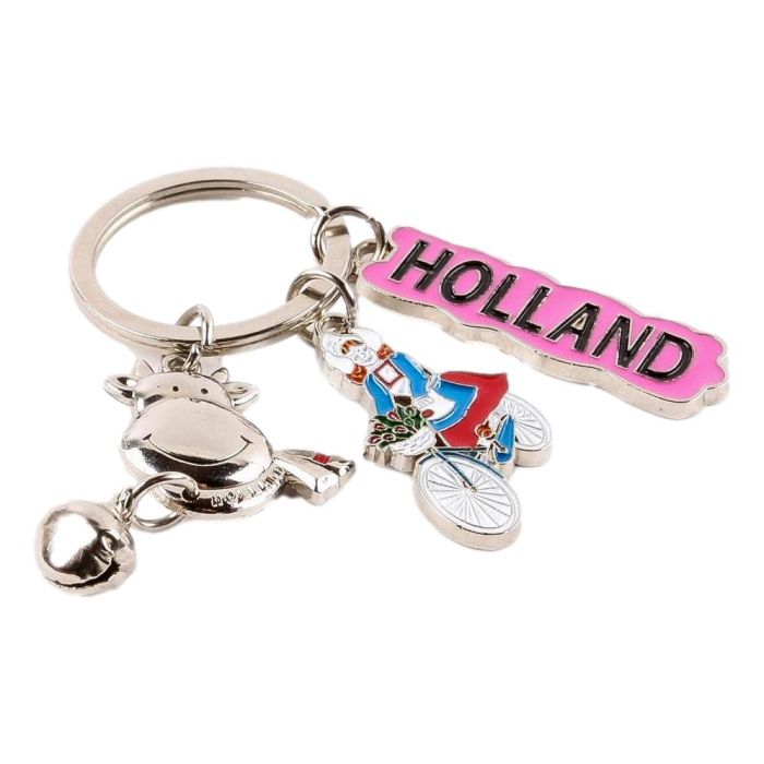Keychain Cow , Holland- silver-colored