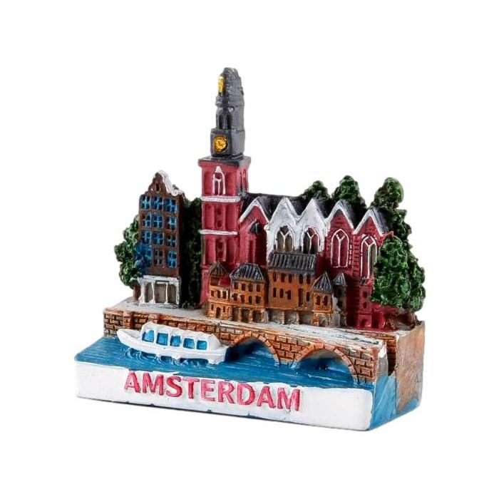 Koelkastmagneet "Oude kerkplein Amsterdam"