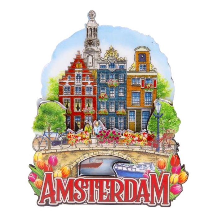 Koelkastmagneet "3 Amsterdamse pandjes"