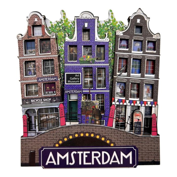 Amsterdamse Grachtenhuisjes Koelkastmagneet, Groot