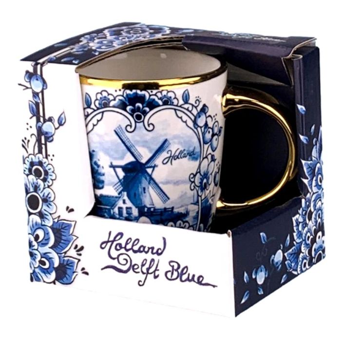Coffee mug "Windmill - Gold" Delft Blue
