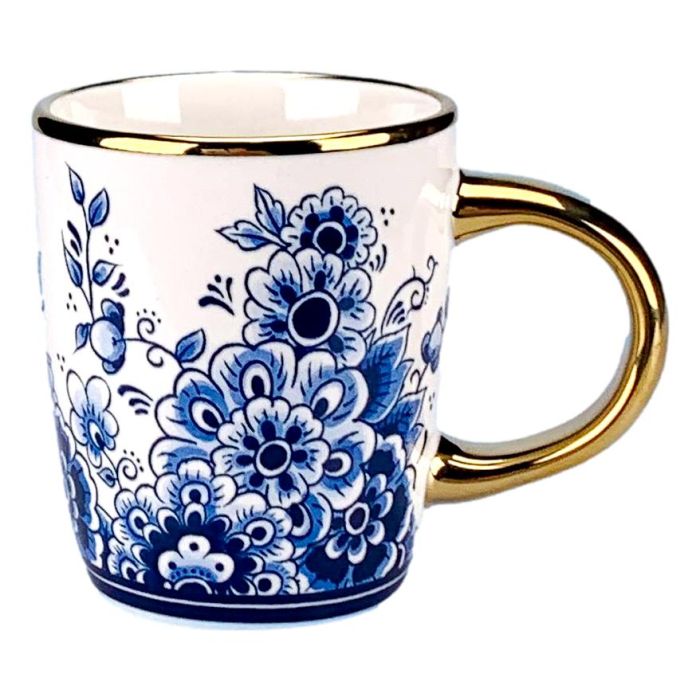 Coffee mug "Flowers - Gold" Delft Blue