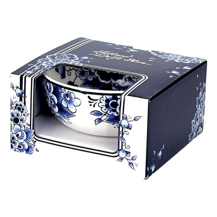 Ceramic Bowl - Delft Blue Style - Floral Motif (Ø 10 cm)