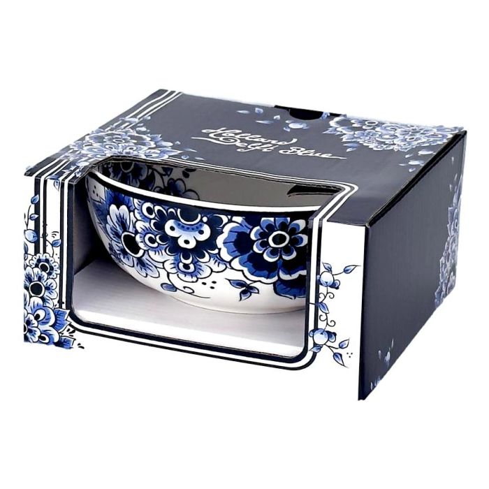 Ceramic Bowl - Delft Blue Style - Floral Motif (Ø 12 cm)