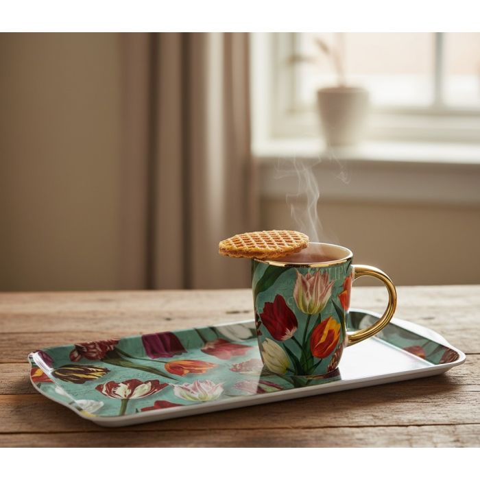 Dienblad 'Pretty Tulips' - Groen - Medium 