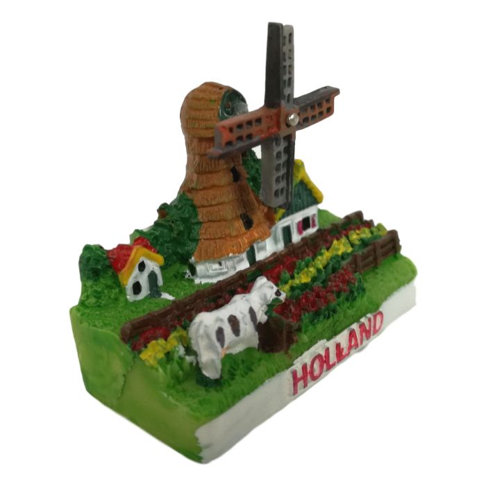 3D Mini magneet molen in Tulpenveld, 5 cm