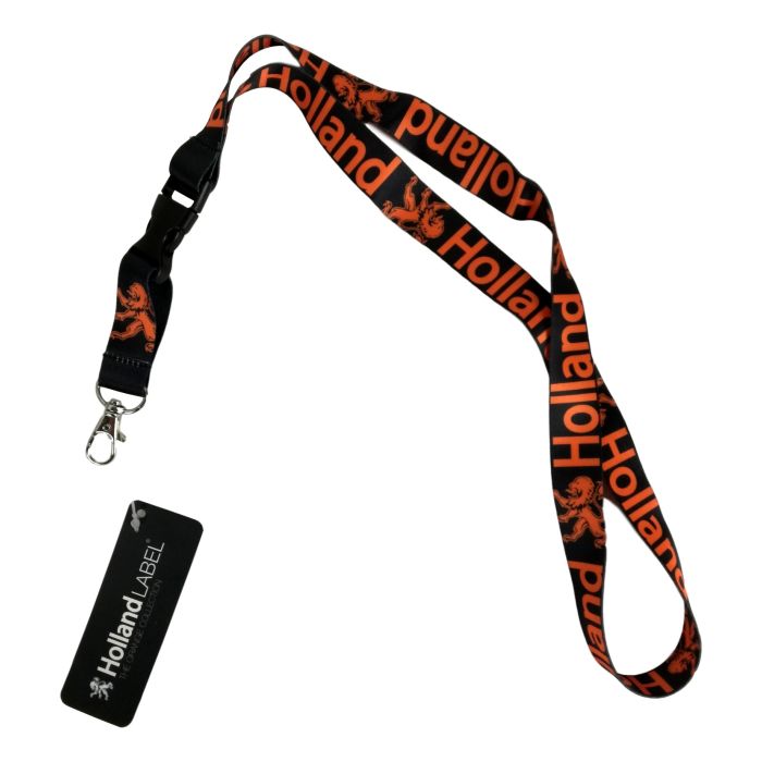 Lanyard/Sleutelkoord Leeuw Holland Orange Zwart 
