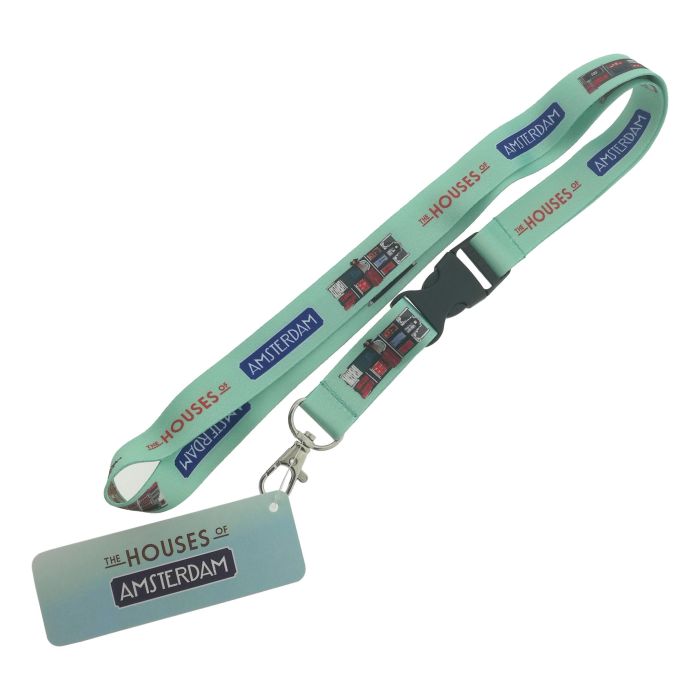 Lanyard/Sleutelkoord The Houses of Amsterdam / Mint groen