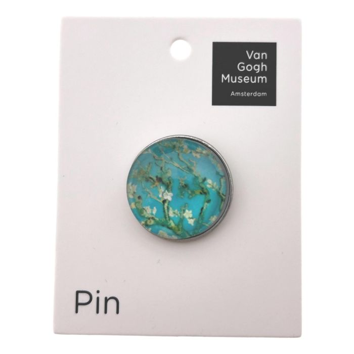 Lapel Pin Glass Van Gogh Almond Blossom