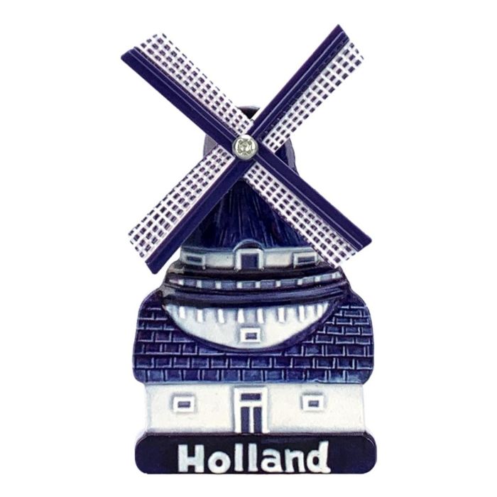 Magneet Polyprint Molen - Delfts blauw