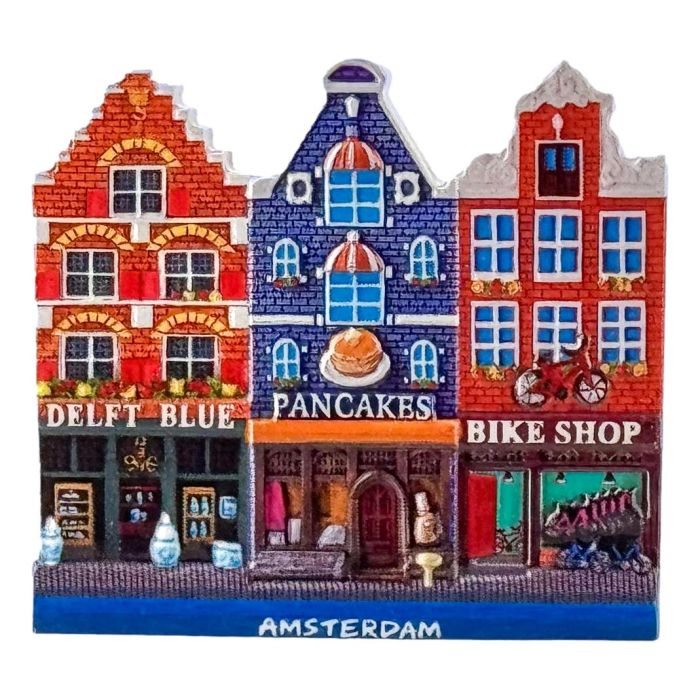 Magnet Delft Blue/Pancakes & Bicycle Shop Amsterdam