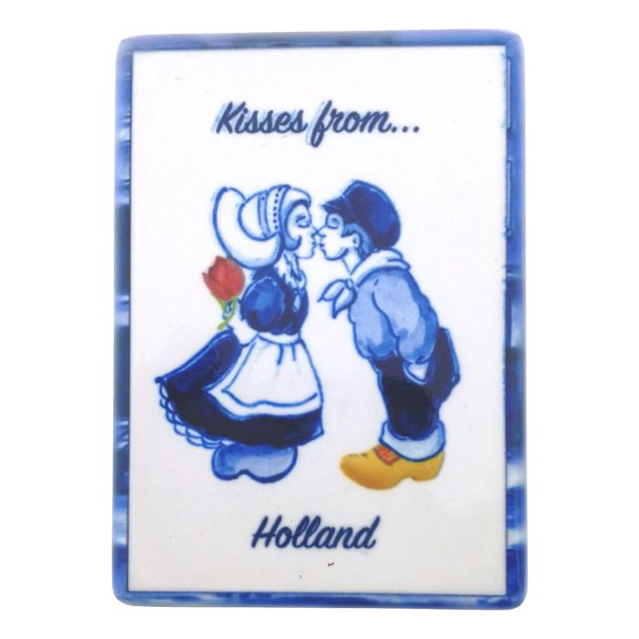 Keramieken Magneet "Kisses from ... Holland"