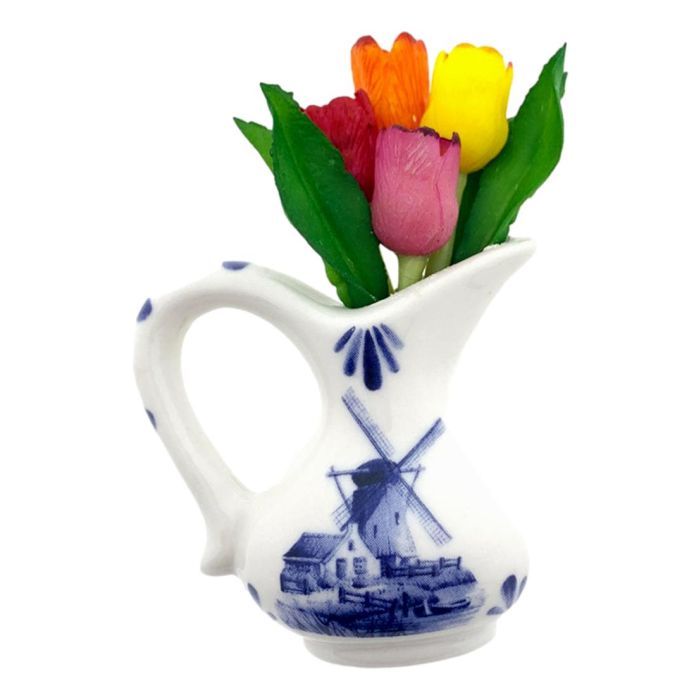 Magneet keramiek kan met tulp - delftsblauw