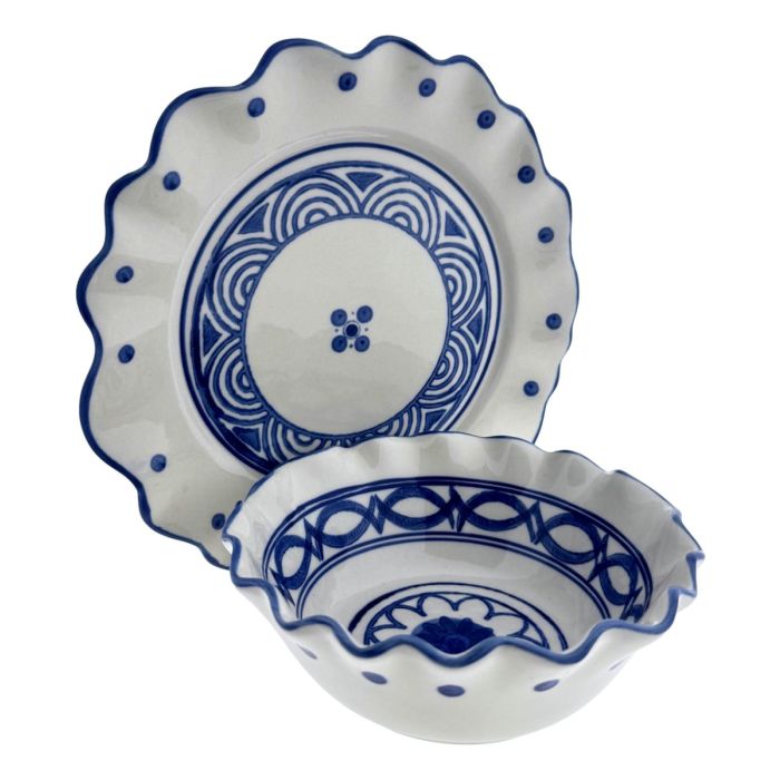 Majolica Set – Blue/White – 2-piece