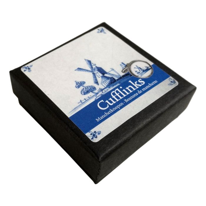 Manchetknopen Hollandse Molen in cadeaudoosje. 