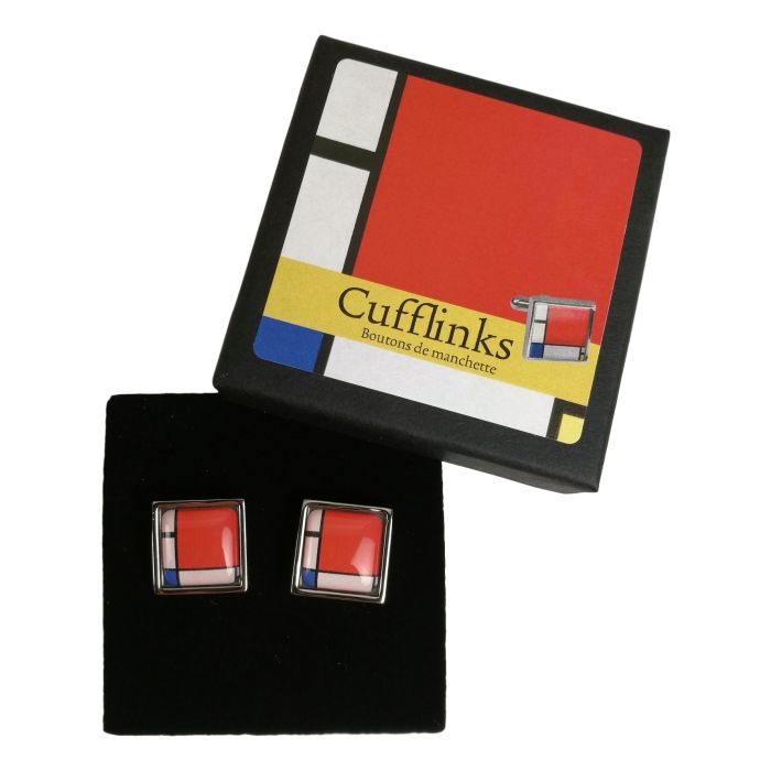 Manchetknopen Mondriaan, in cadeaudoosje