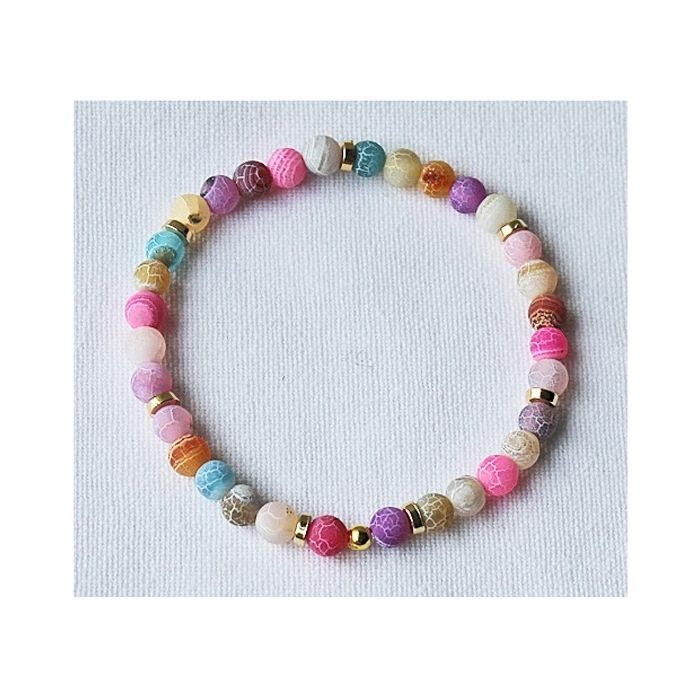 Bracelet 6mm frosted agate beads