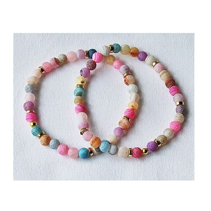 Bracelet 6mm frosted agate beads