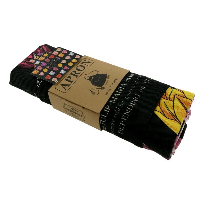 Memoriez Keukenschort Tulpen - Zwart