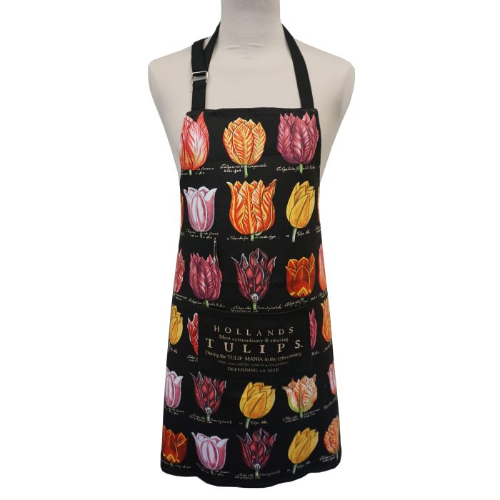 Memoriez Keukenschort Tulpen - Zwart