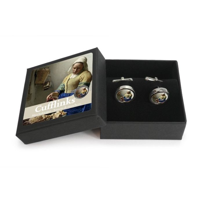 Manchetknopen Melkmeisje van Vermeer, in cadeaudoosje