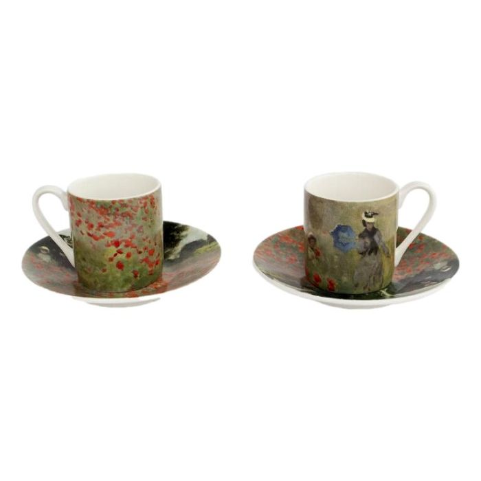 Espresso set, Monet, Veld met Klaprozen