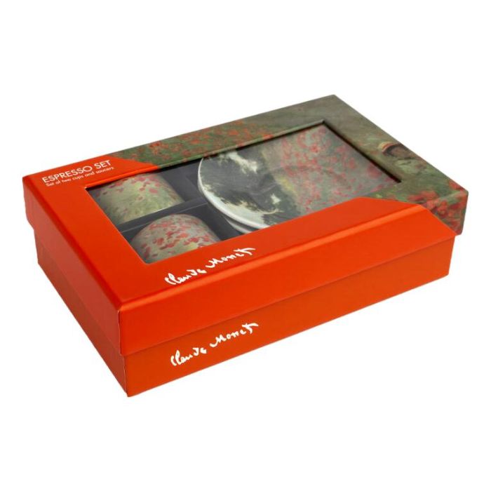 Espresso set, Monet, Veld met Klaprozen