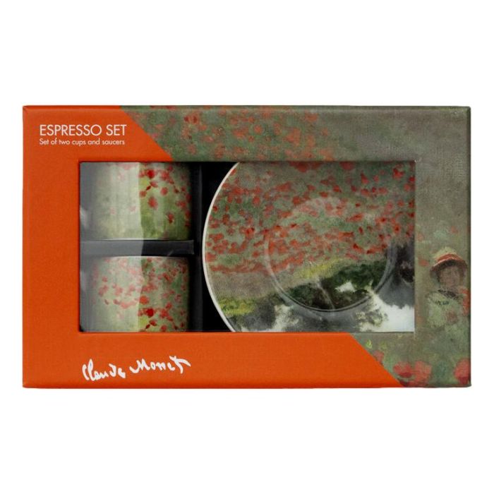 Espresso set, Monet, Veld met Klaprozen