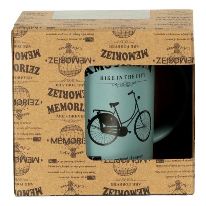 Mok Memoriez - Amsterdamse Fietsen - Mat Navy, Groot