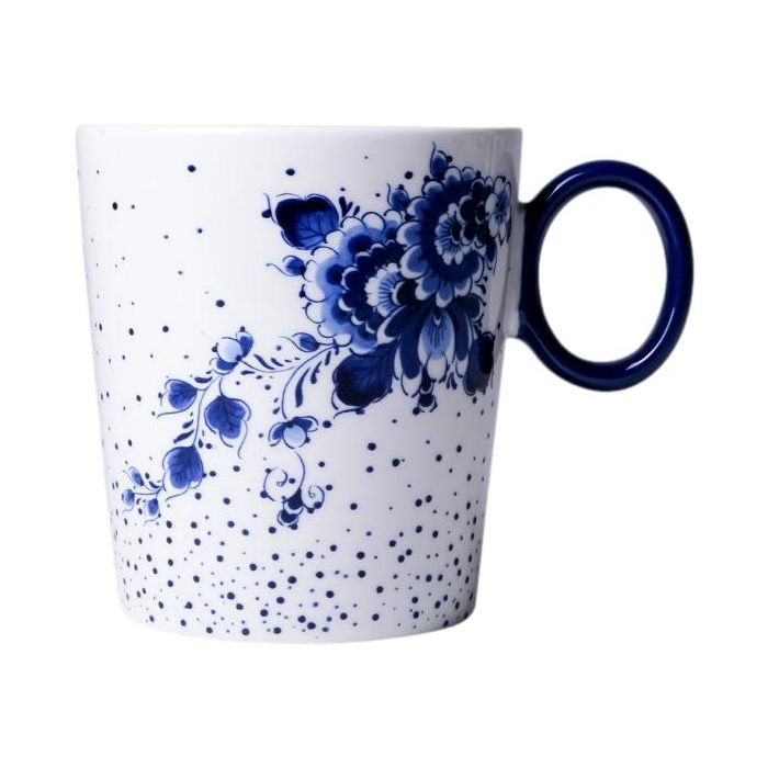 Mug Floral with Blue Dots - 300 ml