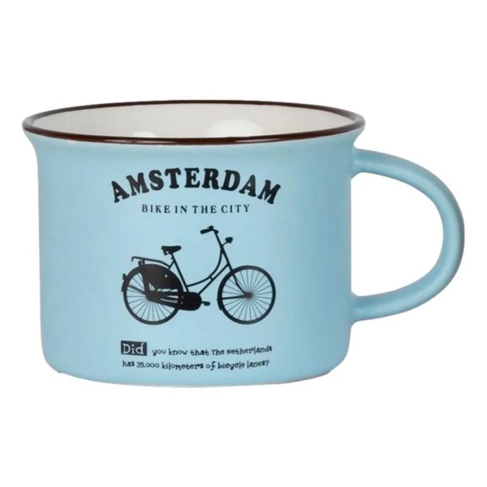 Mok Memoriez - Hollandse Fiets  -  Matte Blauw - Klein
