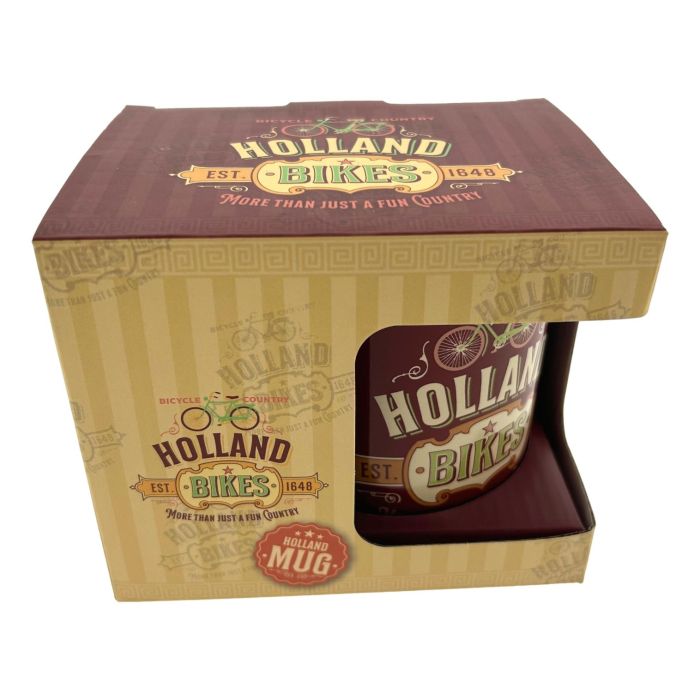 Beker vintage Holland "Bicycle Country"  - Groot