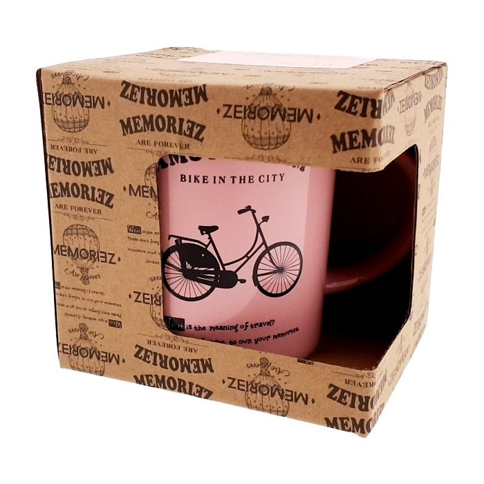 Mok Memoriez - Amsterdamse Fietsen- Roze, Groot