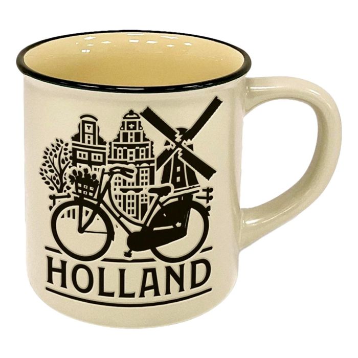 Mok "Holland - Grachtenhuisjes " Beige - Groot
