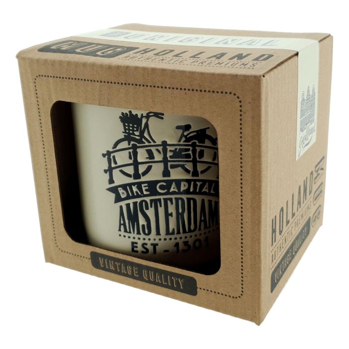 Mok "Amsterdam Bike Capital Beige" - Groot
