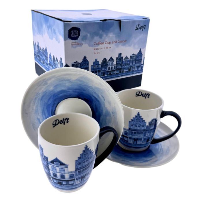 Delft Koffie Kop en Schotel Set - 2 stuks