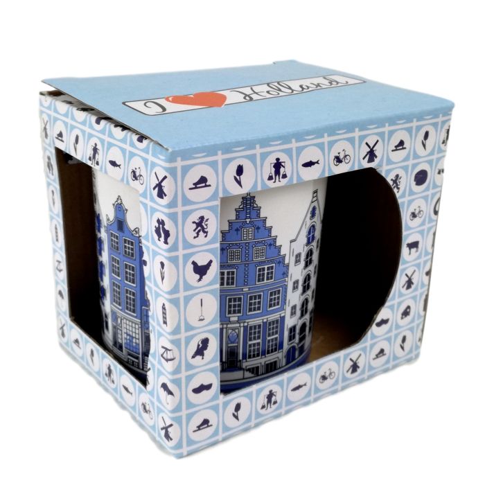 Mug Canalhouses delftblue in giftbox